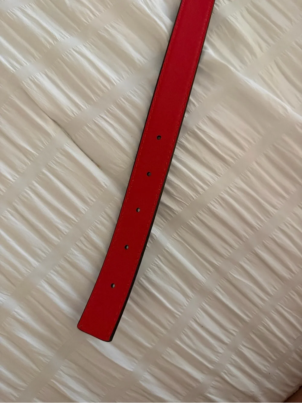Off-White Black and Red reversible Leather Belt with Gold Arrow Buckle